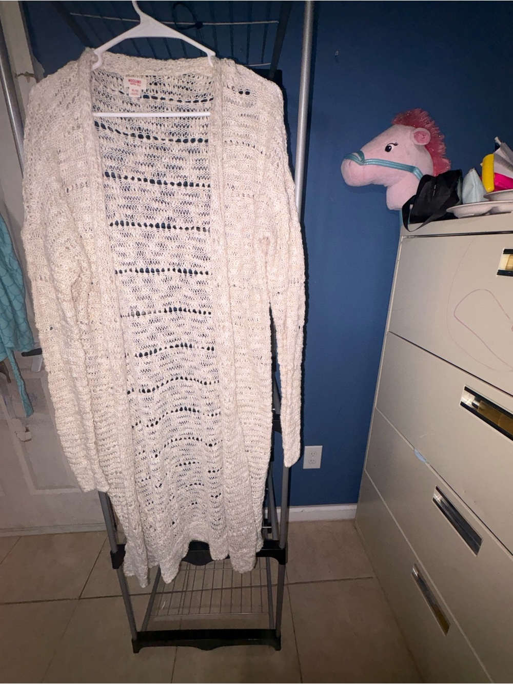 Mossimo Supply Co. Open-Knit Long Cardigan - Cream